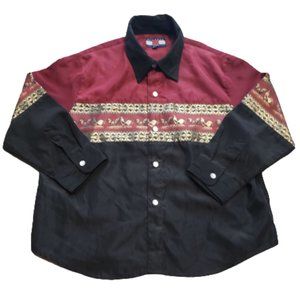 Scorpio USA Button Up Shirt Long Sleeve Gold Rooster Western Youth 2XL Pre-owned